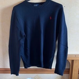 Blue Knit Polo Ralph Lauren Crewneck Sweater